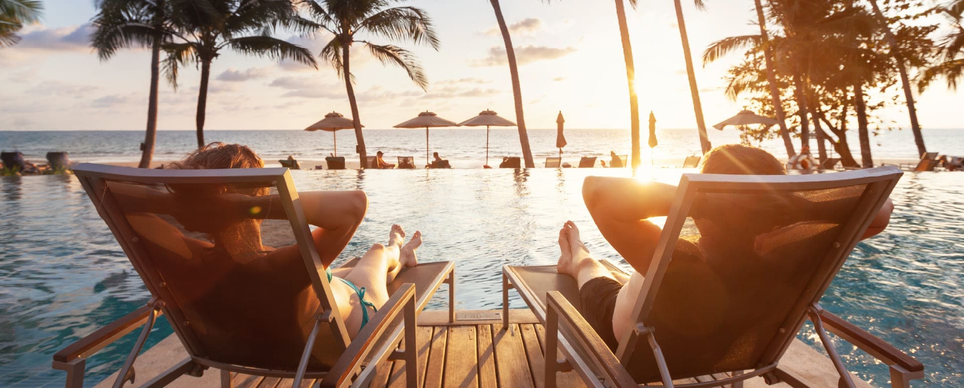 couple relaxing at a resort